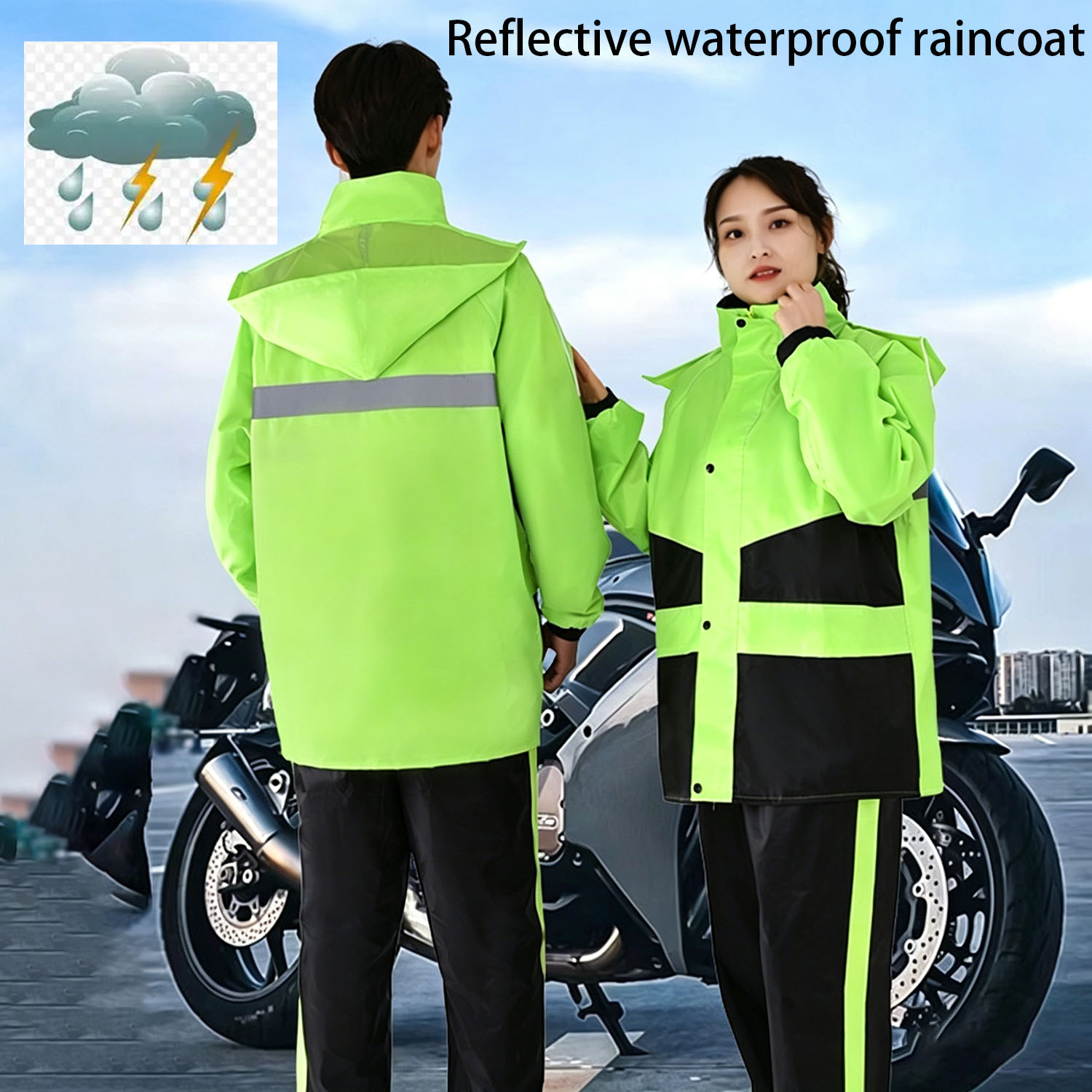 Motorcycle Gear For Woman - ชุดเสื้อกันฝนสำหรับขี่มอเตอร์ไซค์ ผู้ชาย ผู้หญิง ชุดกันฝนกันน้ำ เสื้อกันฝนสะท้อนแสง ชุดกันฝนสำหรับทำงาน