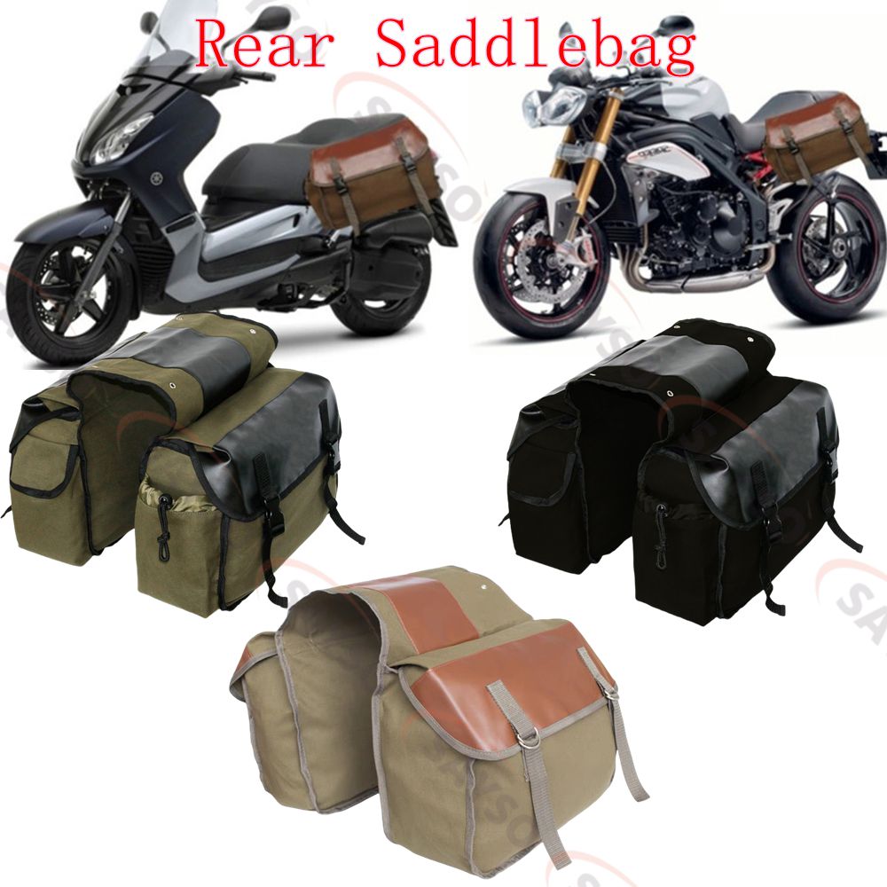 ผ้าใบหนังด้านหลังSaddlebagรถจั - Motorcycle Gear Backpack บทวิจารณ์และราคา